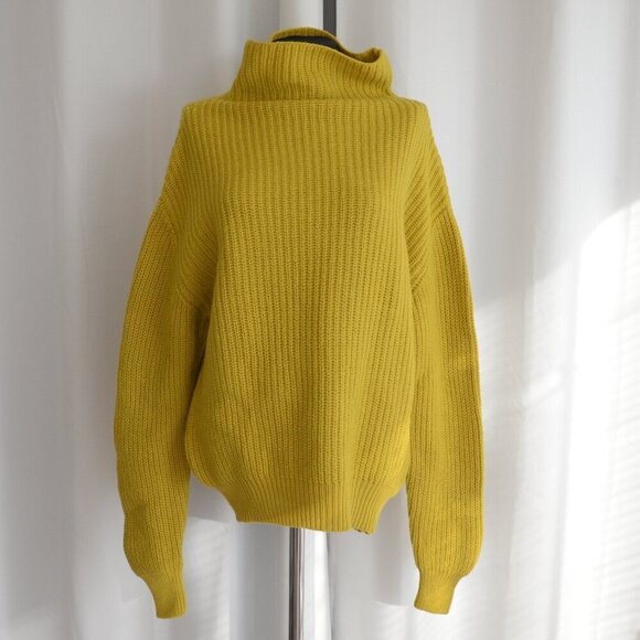 Aritzia Wilfred Montpellier Knit Merino Wool Turtleneck Dark Sunkissed Sz M - Picture 3 of 8